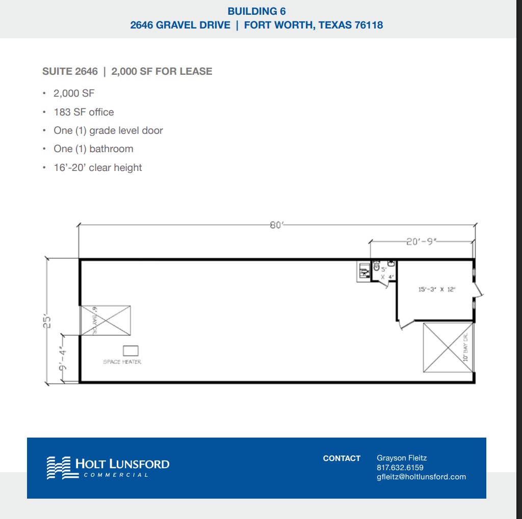 2501-2519 Gravel Dr, Fort Worth, TX à louer Plan d’étage- Image 1 de 1