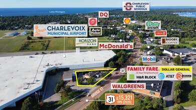 1505 Bridge St, Charlevoix, MI - Aerial map view - Image1