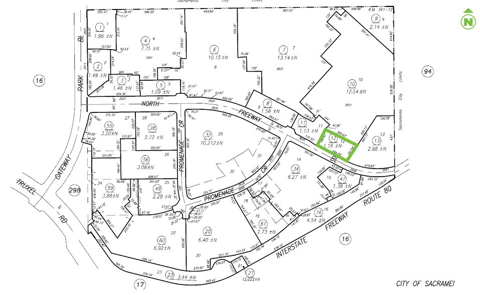 3655 N Freeway Blvd, Sacramento, CA for sale - Plat Map - Image 2 of 2