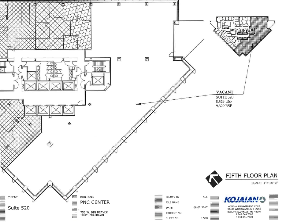 755 W Big Beaver Rd, Troy, MI à louer Plan d  tage- Image 1 de 1