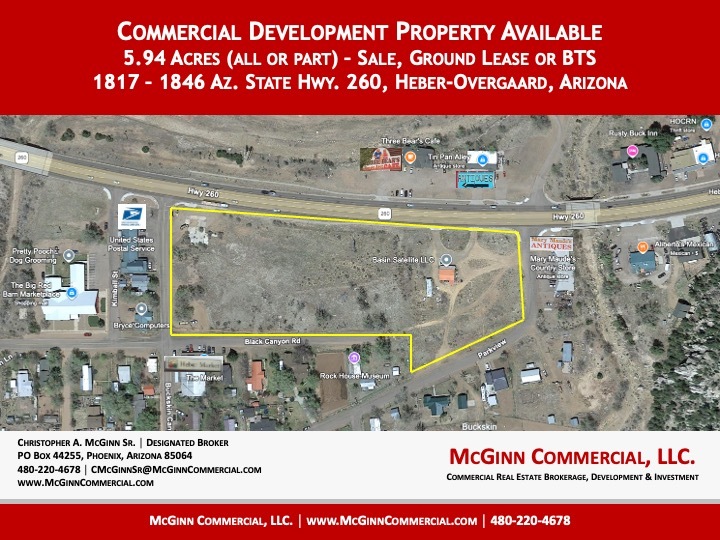 1817-1846 Arizona Highway 260, Heber, AZ for lease Aerial- Image 1 of 2