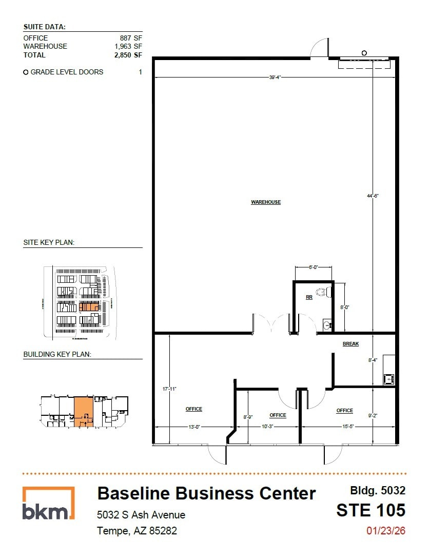 5024 S Ash Ave, Tempe, AZ for lease Floor Plan- Image 1 of 4