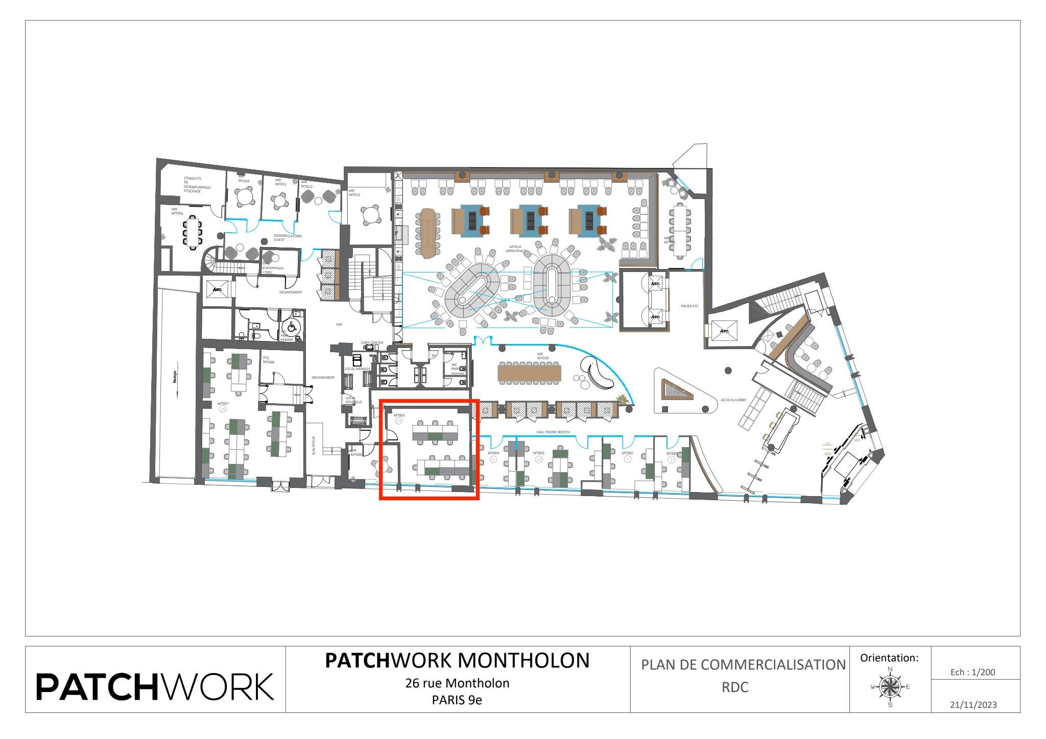 26 Rue De Montholon, Paris for lease Typical Floor Plan- Image 1 of 7