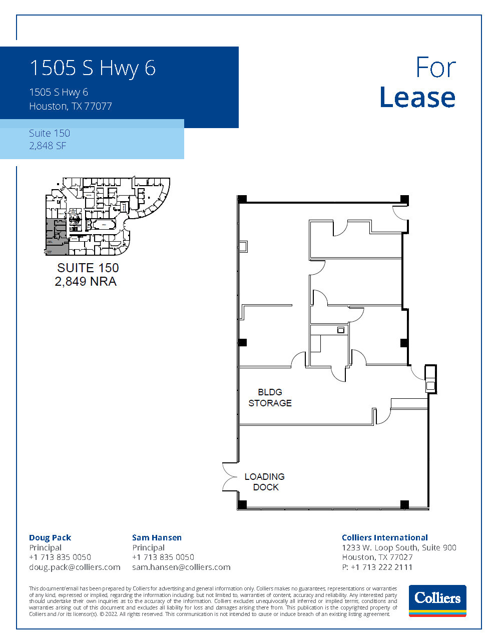 1505 S Hwy 6, Houston, TX for lease Floor Plan- Image 1 of 1