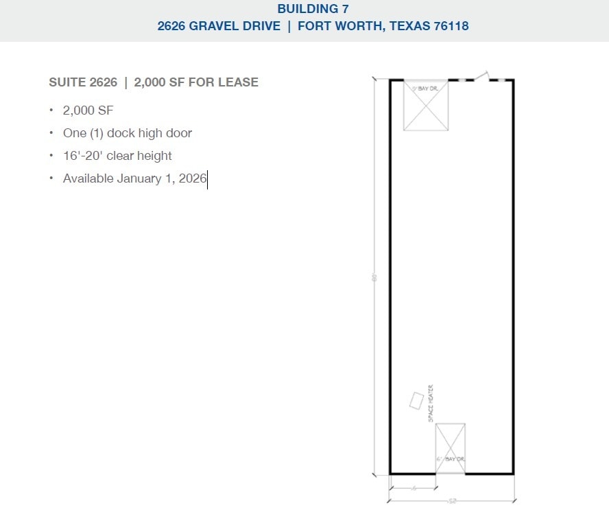 2501-2519 Gravel Dr, Fort Worth, TX for lease Floor Plan- Image 1 of 1