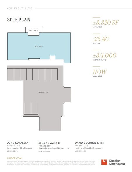 451 Kiely Blvd, San Jose, CA à vendre - Plan de site - Image 3 de 3