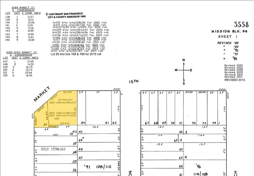 2185-2193 Market St, San Francisco, CA à louer - Plan cadastral - Image 2 de 3