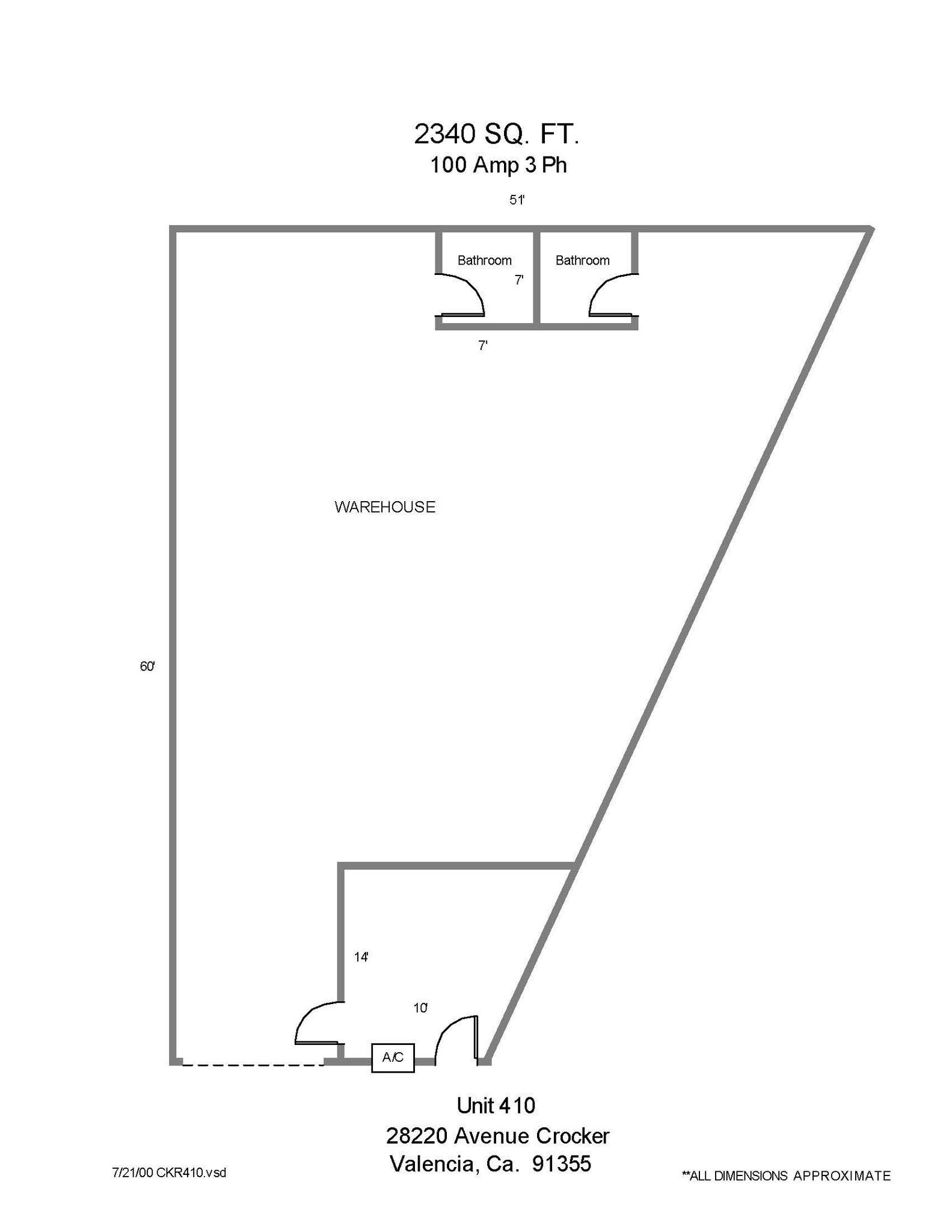 28220 Avenue Crocker, Valencia, CA for lease Floor Plan- Image 1 of 1