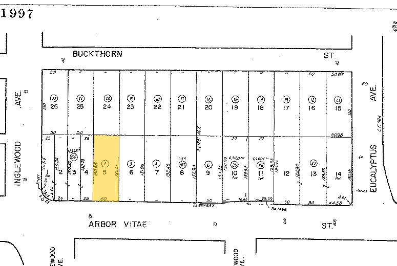 335 W Arbor Vitae St, Inglewood, CA for lease - Plat Map - Image 2 of 5