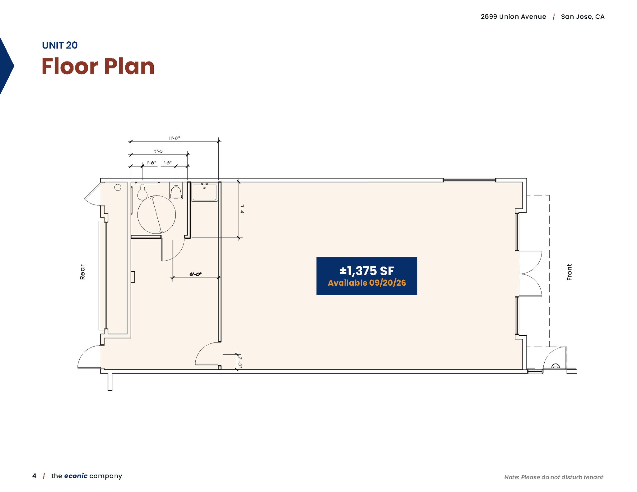 2699 Union Ave, San Jose, CA for lease Floor Plan- Image 1 of 2