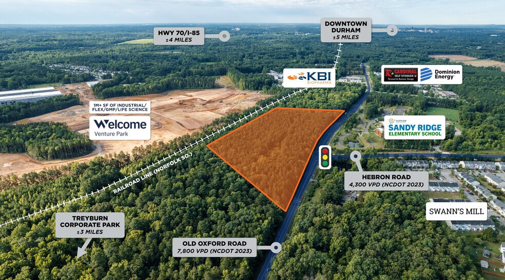 1502 Old Oxford Rd, Durham, NC à vendre - Aérien - Image 2 de 5