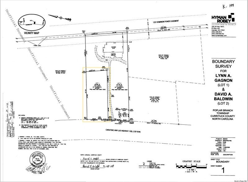 4985 Caratoke Hwy, Coinjock, NC à vendre - Plan cadastral - Image 2 de 2