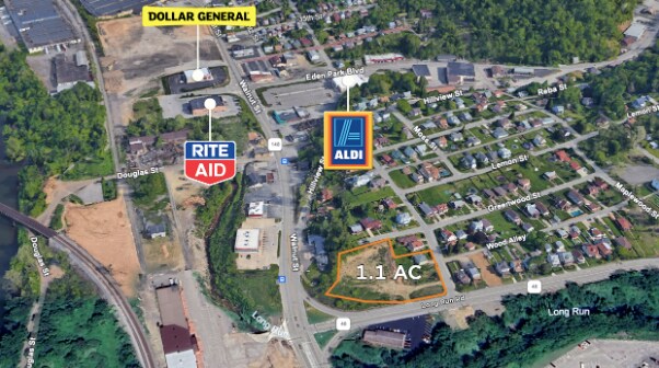 Walnut St & Long Run Rd, Mckeesport, PA for lease - Aerial - Image 1 of 5