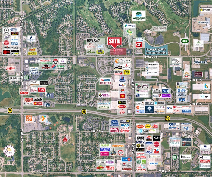 7718-7730 E 37th St, Wichita, KS for lease - Aerial - Image 3 of 3
