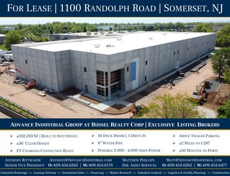 Plus de détails pour 1100 Randolph Road, Somerset, NJ - Industriel à louer