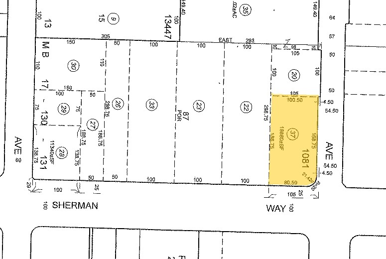 13311 Sherman Way, North Hollywood, CA à vendre Plan cadastral- Image 1 de 1