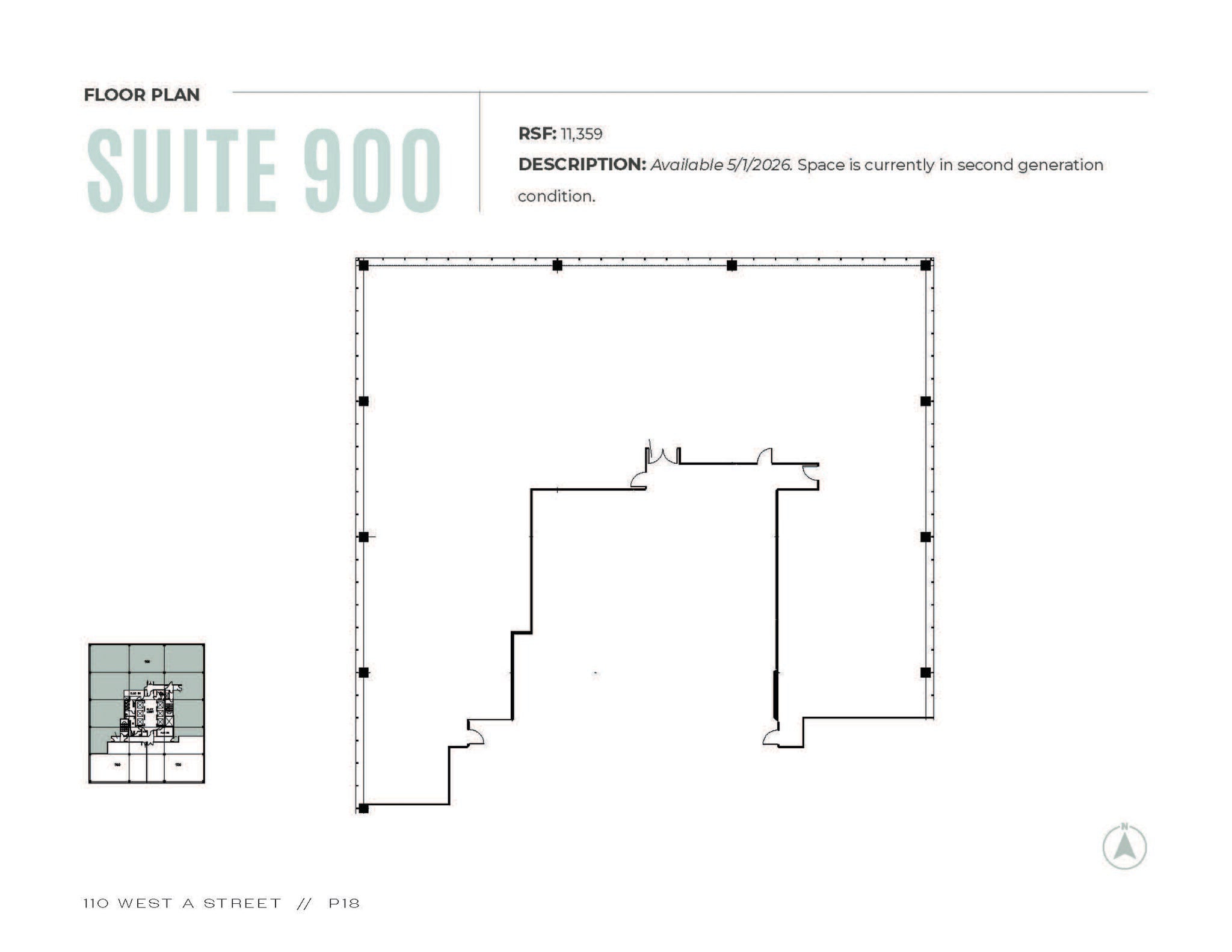 110 W A St, San Diego, CA à louer Plan d’étage- Image 1 de 1