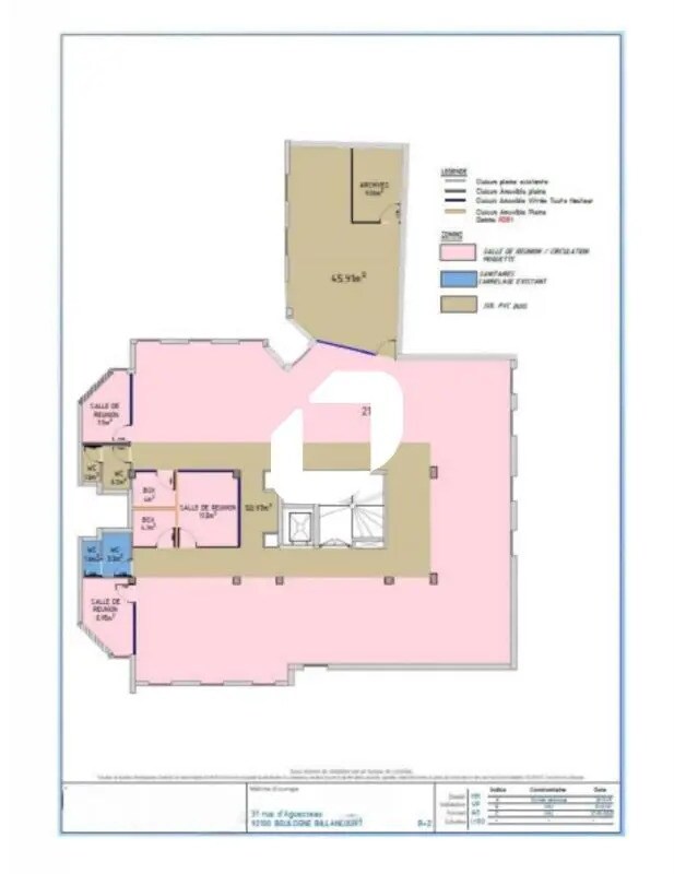 Bureau dans Boulogne-Billancourt à louer Plan d’étage- Image 1 de 3
