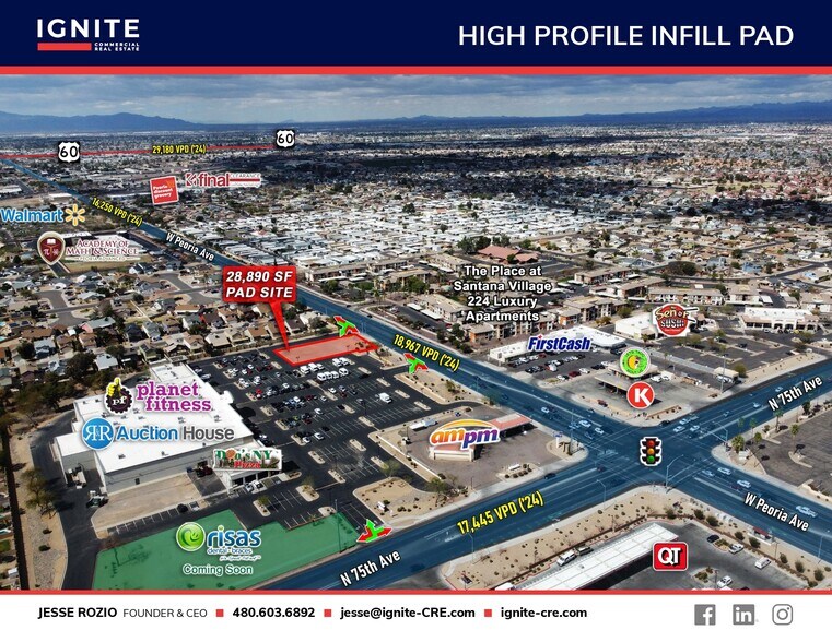 SWC of 75th Ave and Peoria ave, Peoria, AZ for lease - Aerial - Image 3 of 5