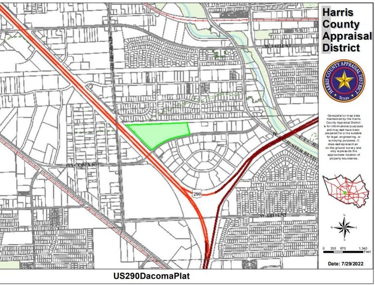 US 290 @ Dacoma Rd, Houston, TX for sale - Plat Map - Image 2 of 3
