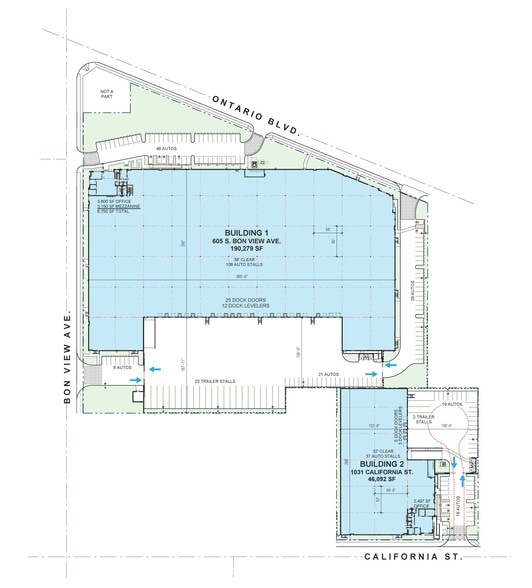 605 S Bon View Ave, Ontario, CA for lease - Site Plan - Image 2 of 2