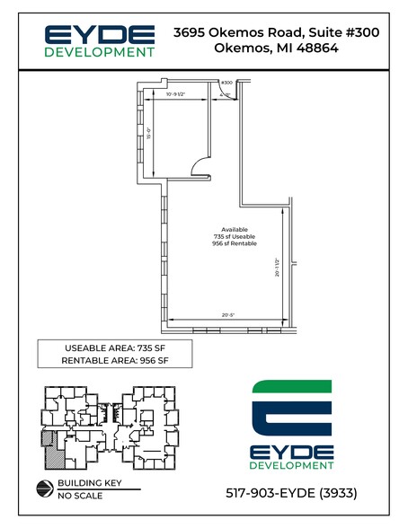 3695 Okemos Rd, Okemos, MI à louer - Plan de site - Image 2 de 3