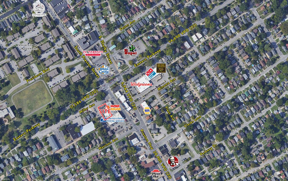 786-790 Eastern Pky, Louisville, KY à louer - Aérien - Image 3 de 4