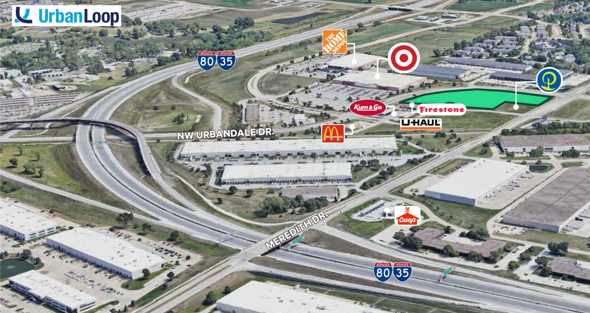 I-35/80, Urbandale, IA for lease Aerial- Image 1 of 4