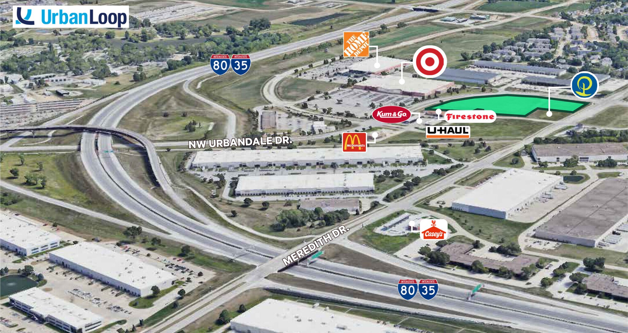 I-35/80, Urbandale, IA à louer Aérien- Image 1 de 4