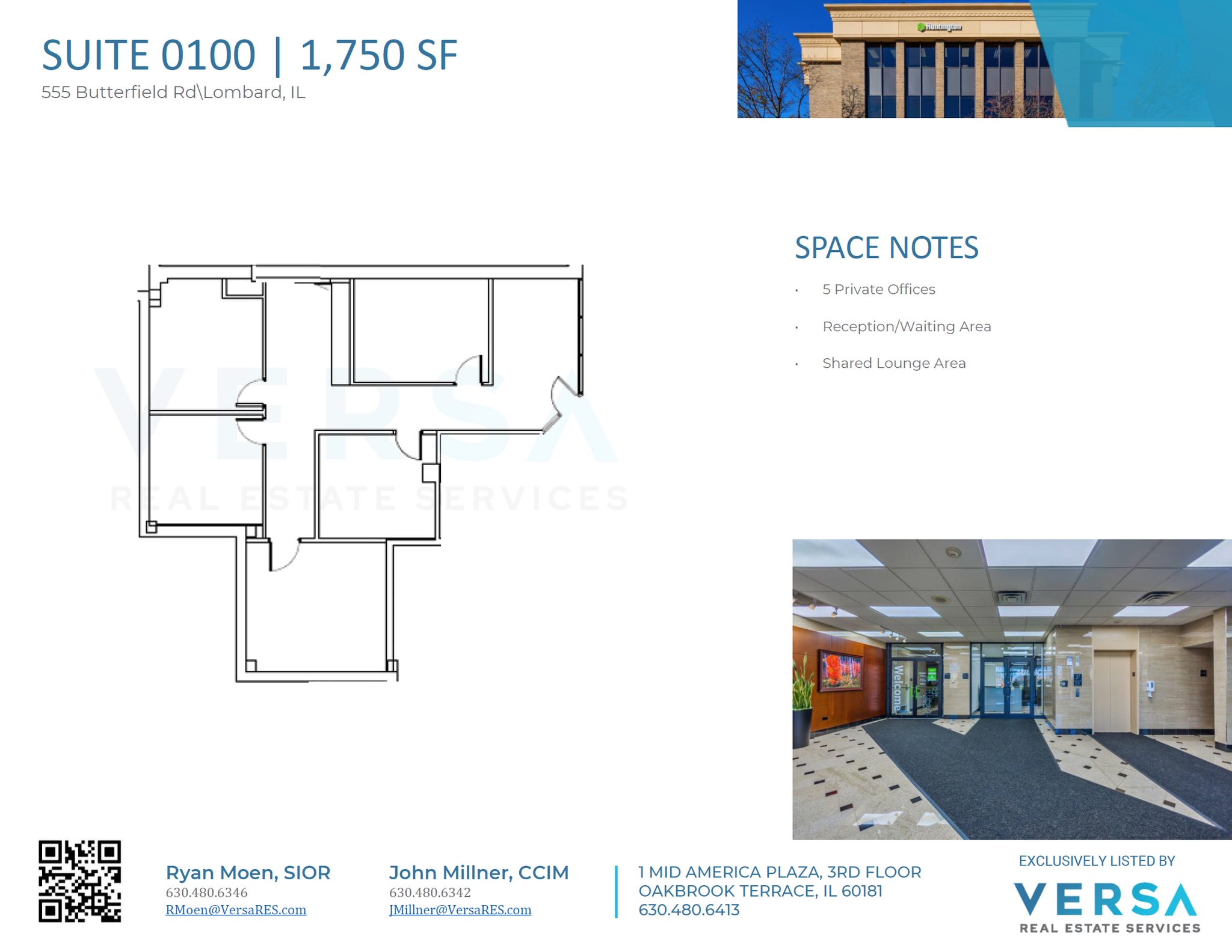 555 E Butterfield Rd, Lombard, IL à louer Plan d’étage- Image 1 de 1