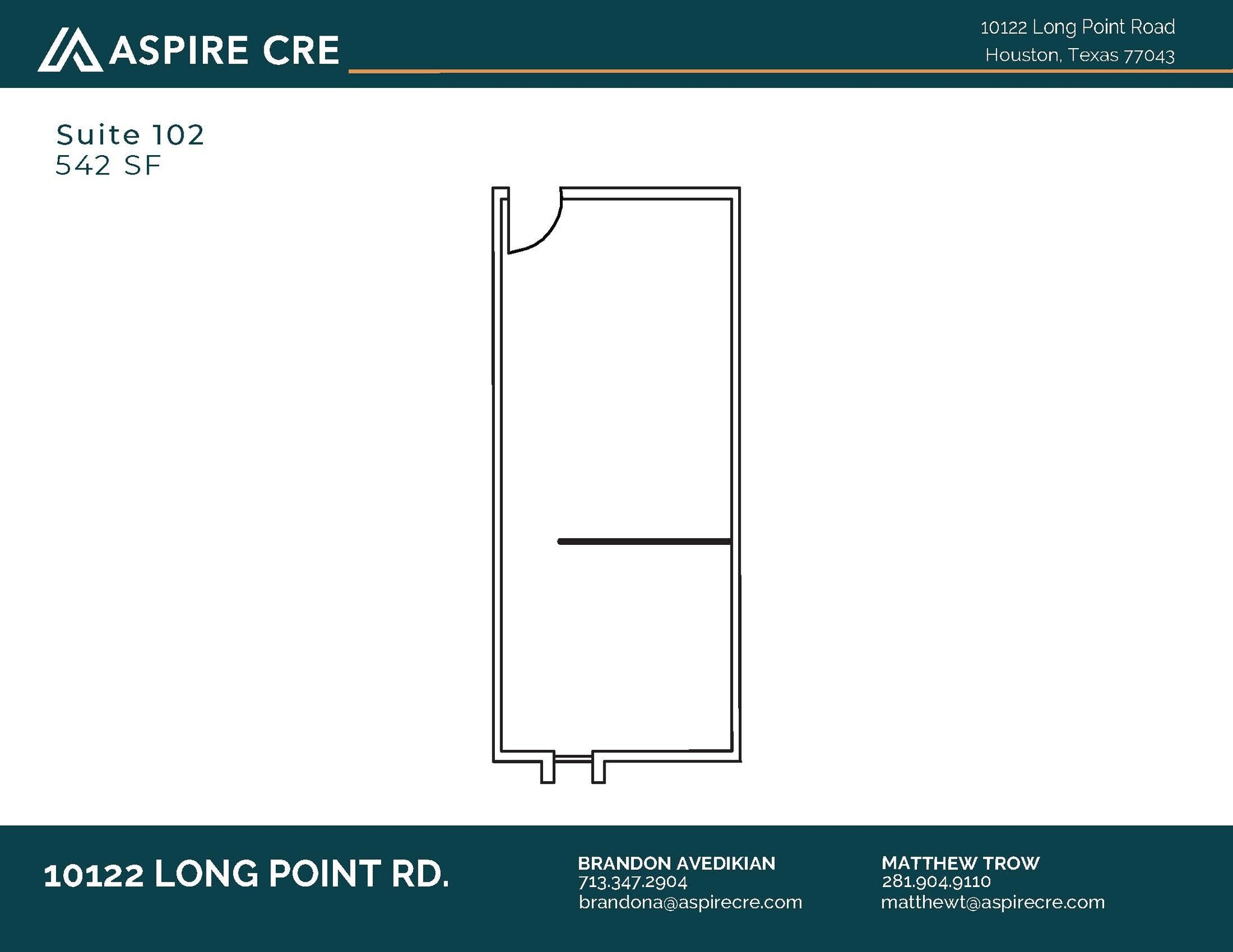 10122 Long Point Rd, Houston, TX à louer Plan d’étage- Image 1 de 2