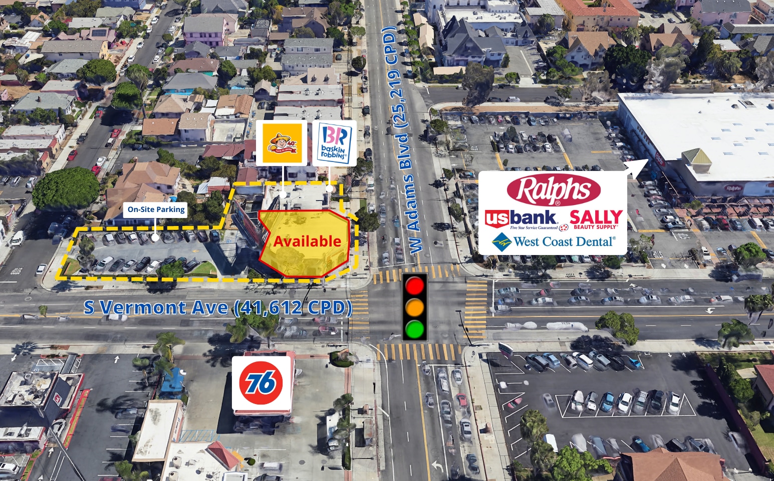 1375 W Adams Blvd, Los Angeles, CA for lease Aerial- Image 1 of 9