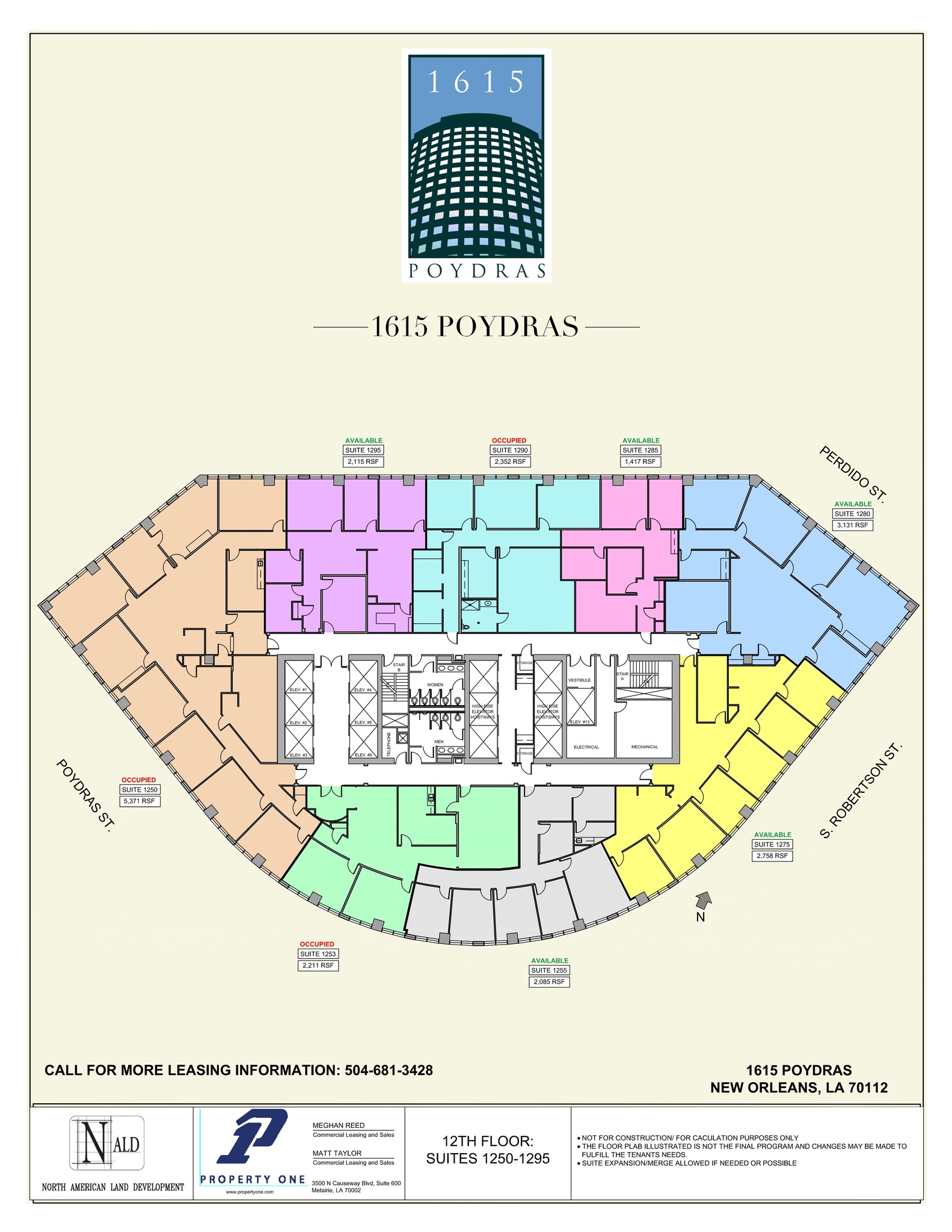 1615 Poydras St, New Orleans, LA à louer Plan de site- Image 1 de 1