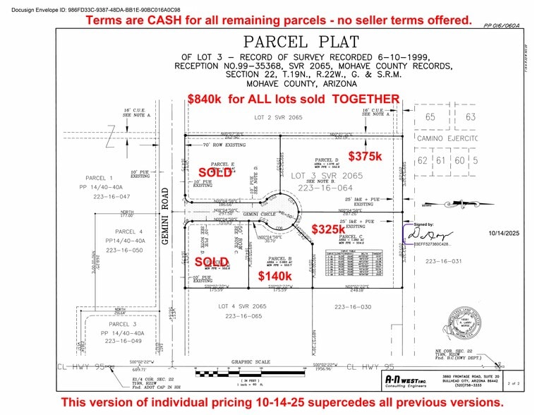4644 S Gemini Cir, Bullhead City Fort Mohave, AZ for sale - Site Plan - Image 2 of 2
