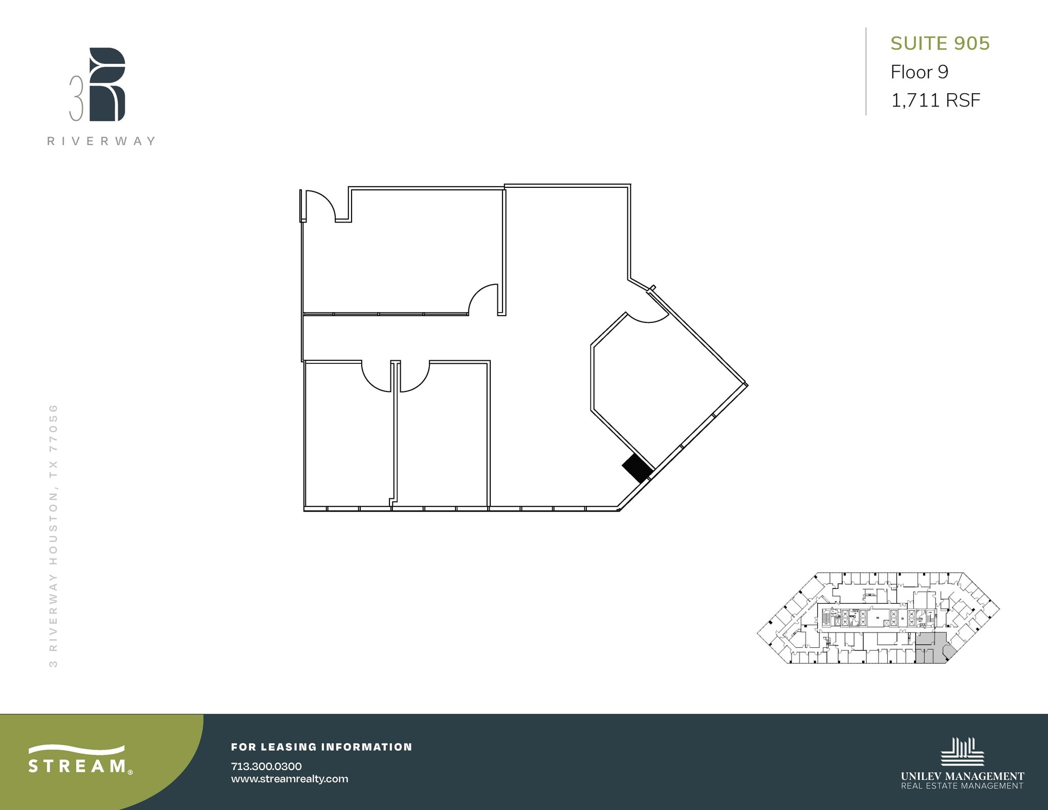 3 Riverway, Houston, TX à louer Plan d’étage- Image 1 de 1
