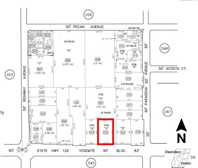 Yosemite Blvd, Waterford, CA à vendre - Plan cadastral - Image 2 de 2