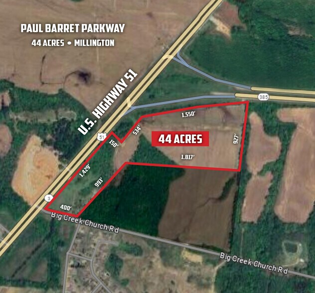 SE Quadrant US 51 @ Paul Barret Pkwy hwy, Millington, TN à vendre - Photo principale - Image 1 de 3