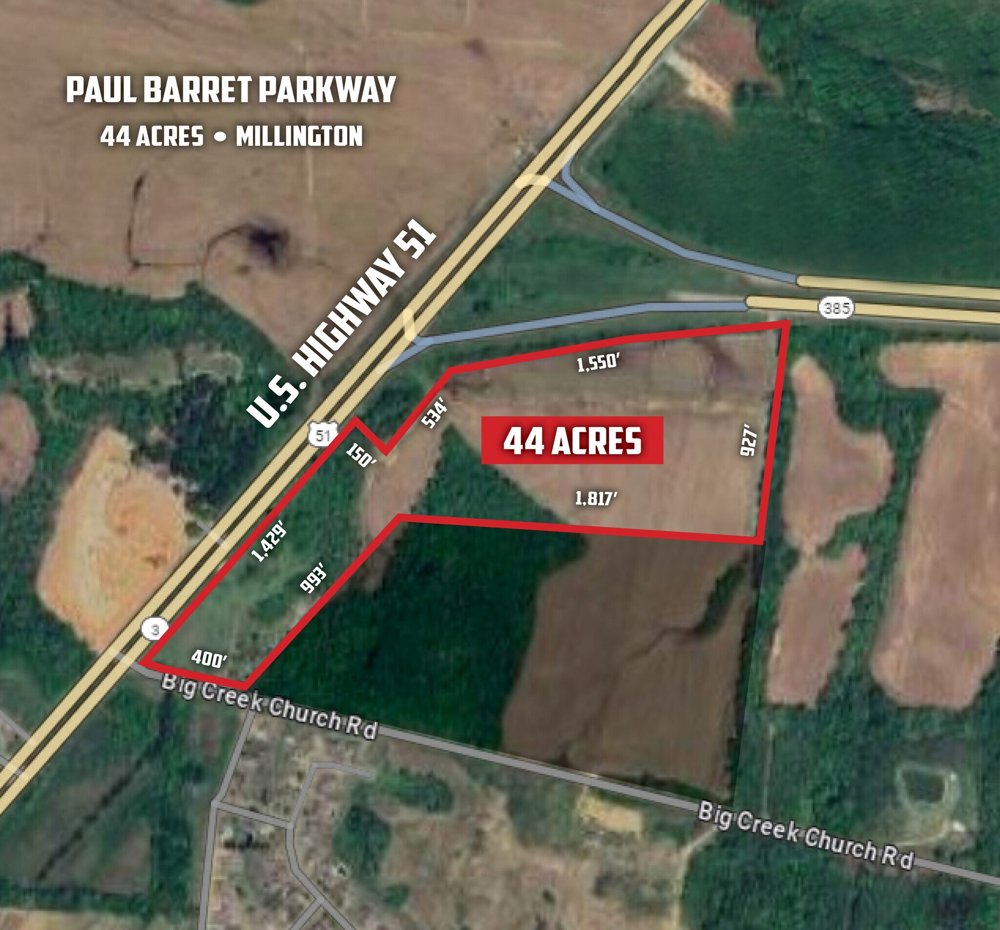 SE Quadrant US 51 @ Paul Barret Pkwy hwy, Millington, TN for sale Primary Photo- Image 1 of 4
