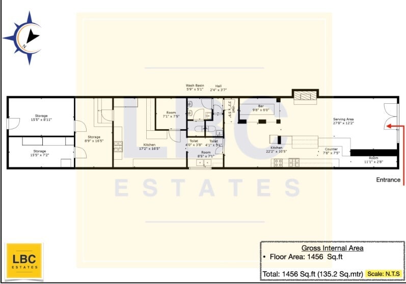 39 Station Rd, London, LND NW10 4UP - Unit 39 -  - Floor Plan - Image 1 of 6