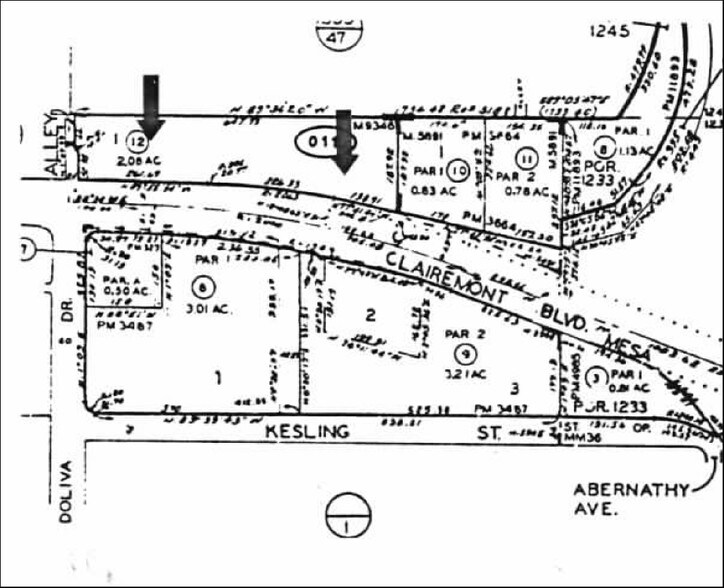 5420-5450 Clairemont Blvd, San Diego, CA for lease - Plat Map - Image 3 of 7