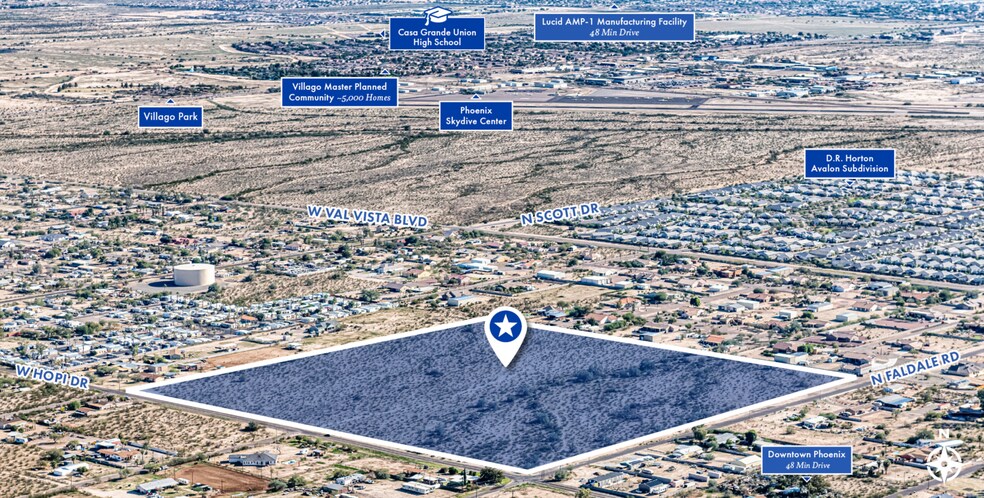 N Faldale Rd, Casa Grande, AZ à vendre - Aérien - Image 2 de 3