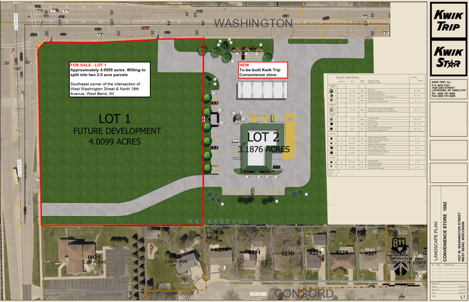 W Washington St, West Bend, WI à vendre - Plan de site - Image 1 de 2