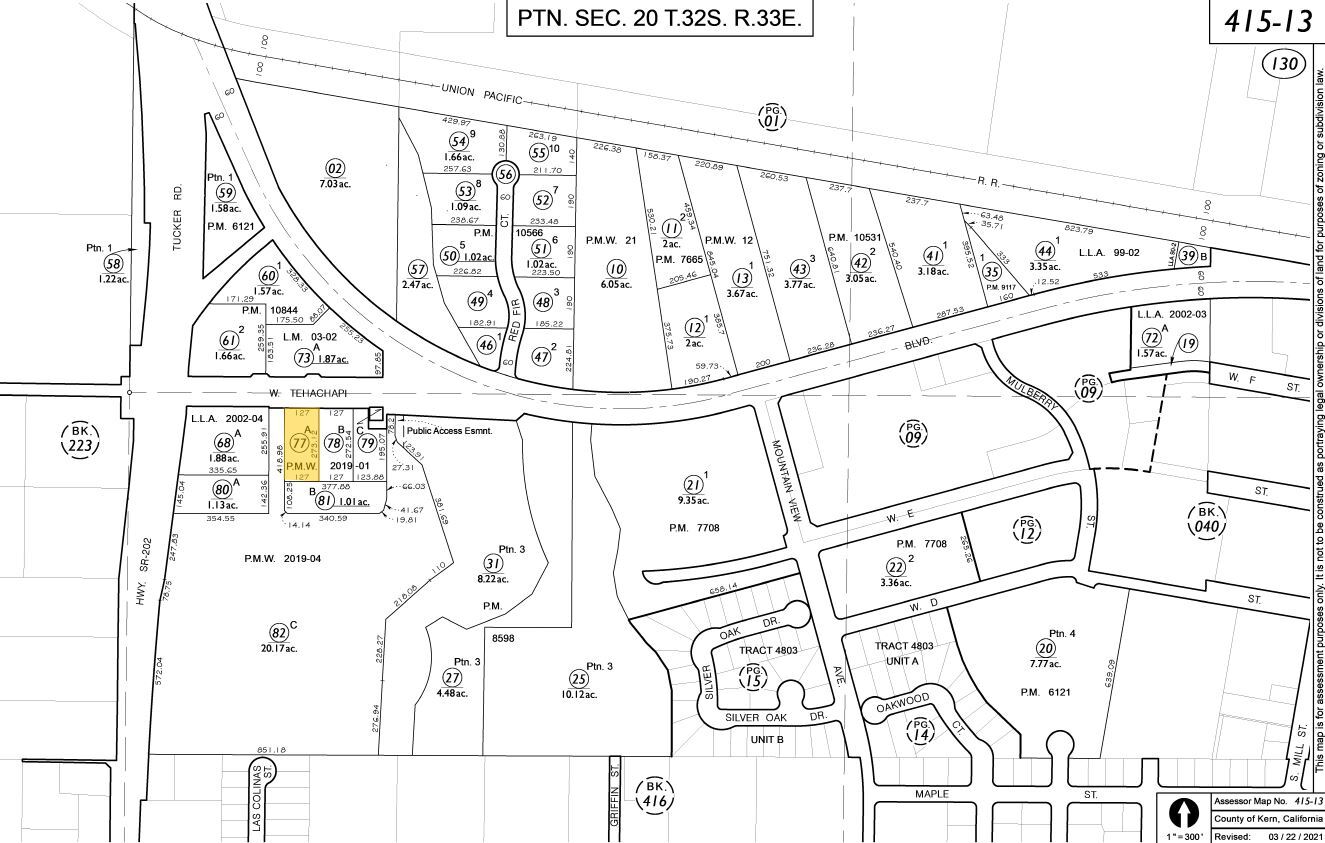 1002 W Tehachapi Blvd, Tehachapi, CA à louer Plan cadastral- Image 1 de 2