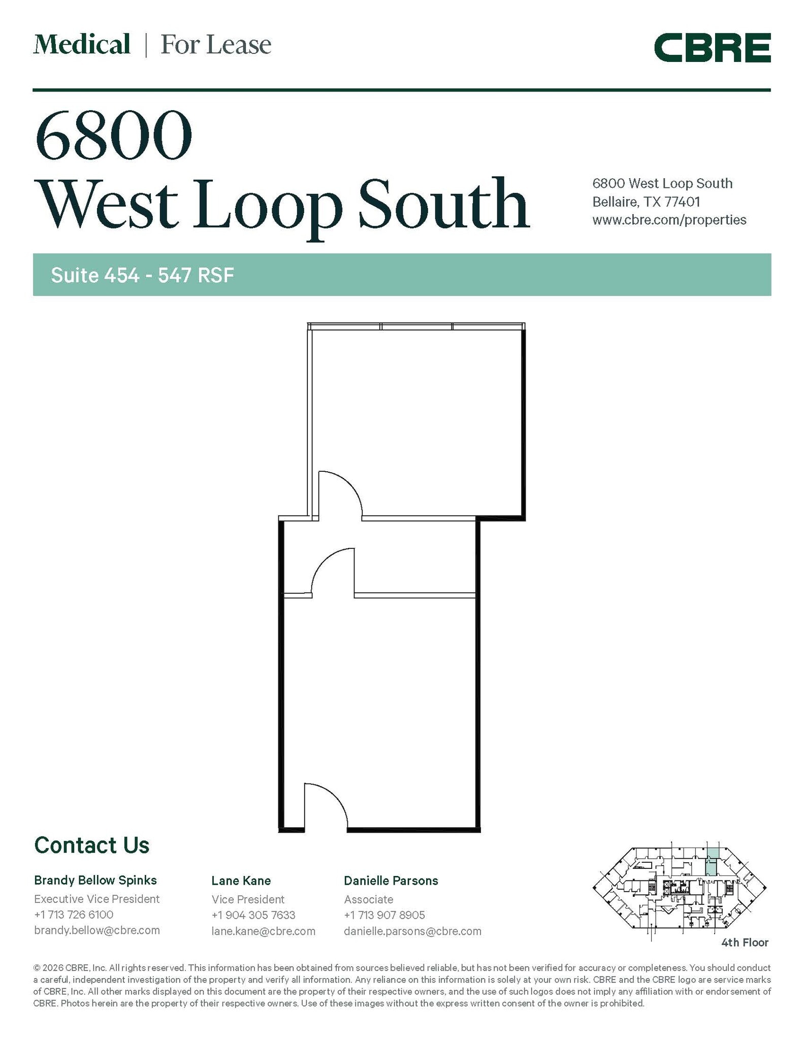 4747 Bellaire Blvd, Bellaire, TX à louer Plan d’étage- Image 1 de 2