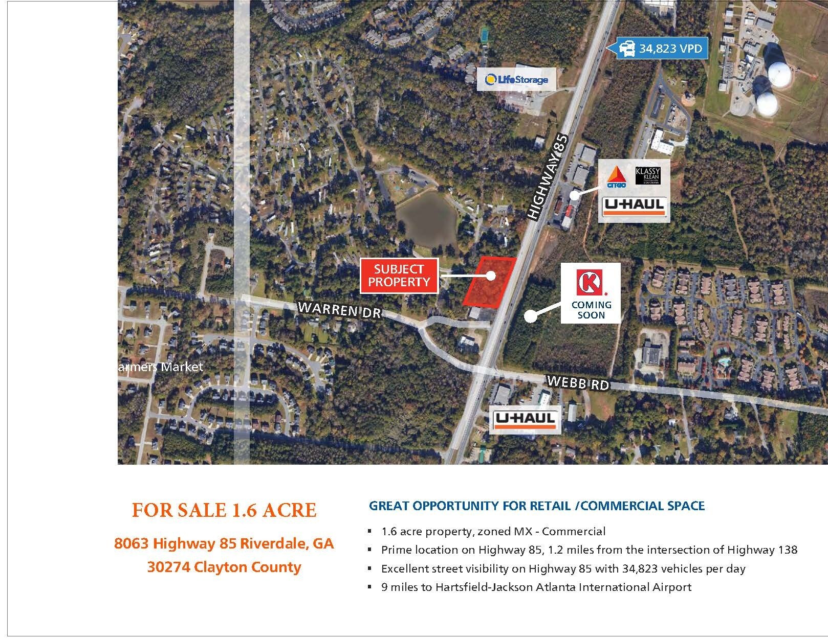 0 GA-85, Riverdale, GA à vendre Aérien- Image 1 de 2
