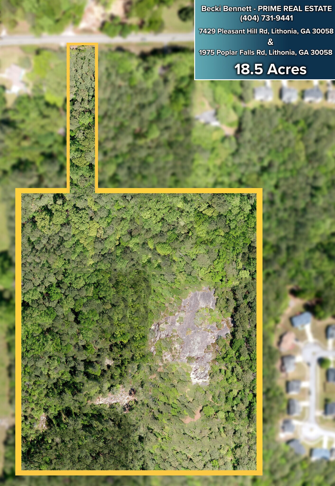 7429 Pleasant Hill and 1975 Poplar Falls Road Rd, Lithonia, GA for sale Aerial- Image 1 of 27