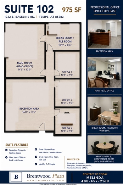 1222 E Baseline Rd, Tempe, AZ for lease - Floor Plan - Image 2 of 15