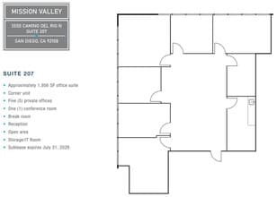 3550 Camino Del Rio N, San Diego, CA for lease Floor Plan- Image 1 of 1