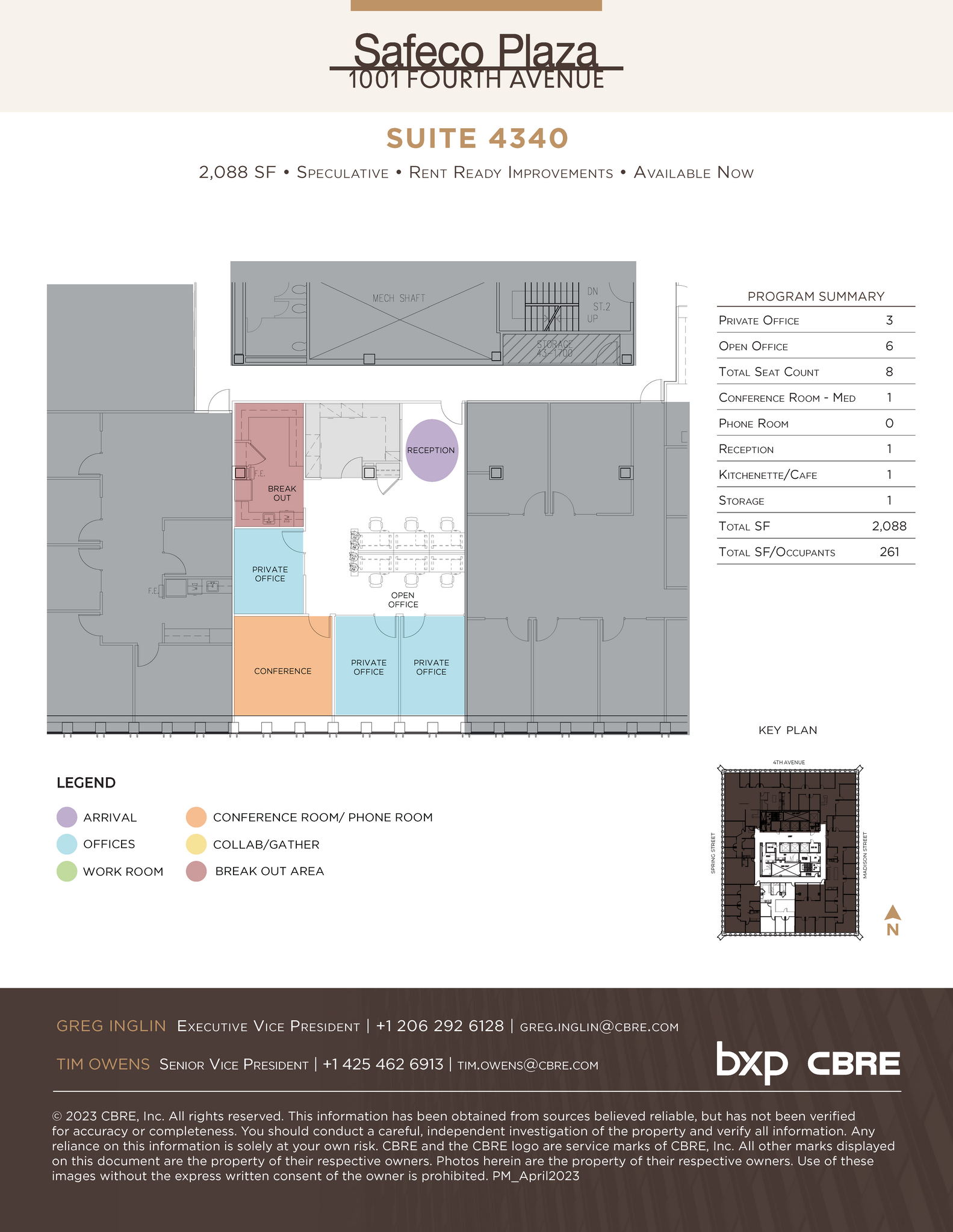 1001 4th Ave, Seattle, WA à louer Plan d  tage- Image 1 de 1