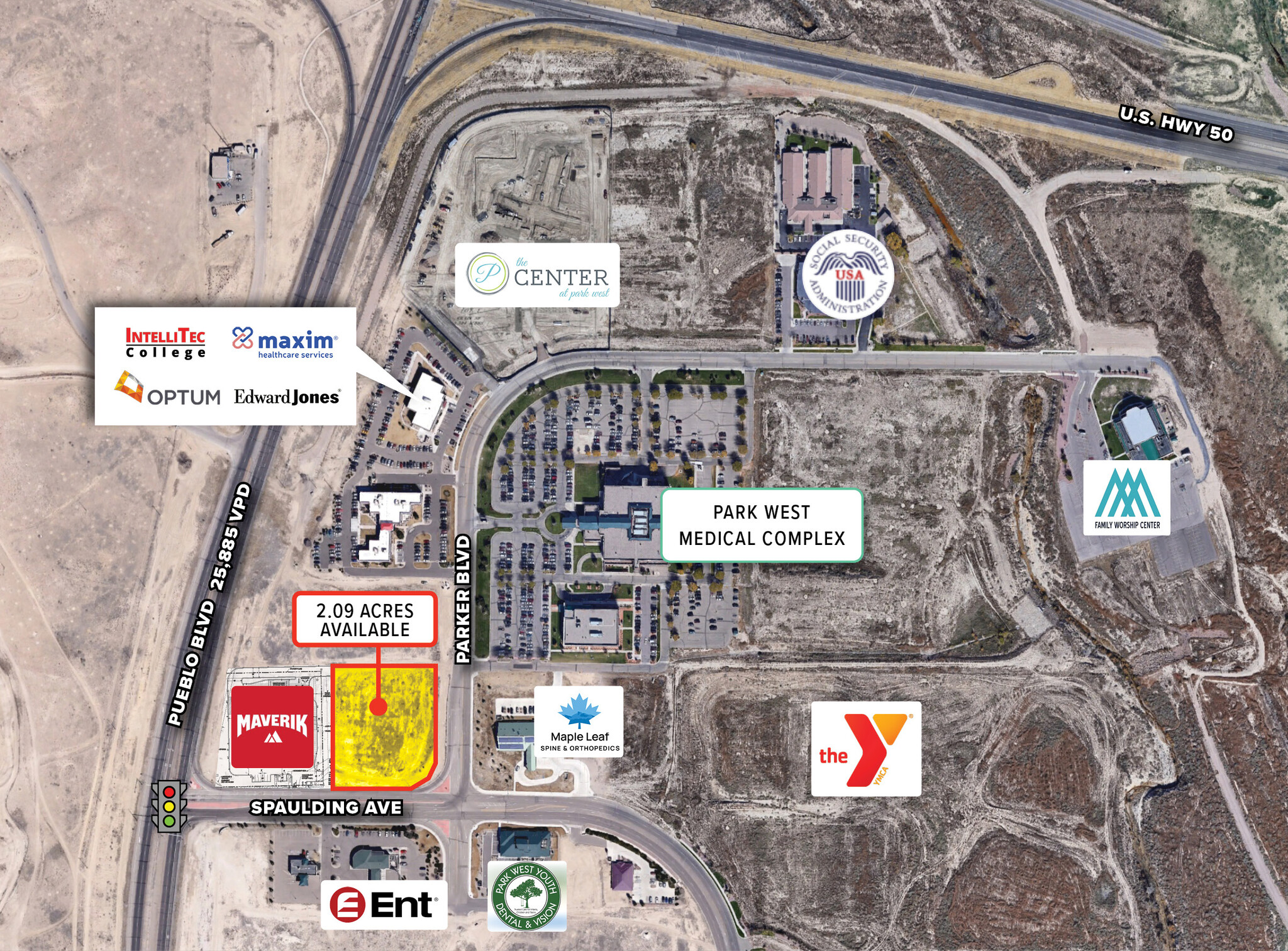 NWC Spaulding Ave & Parker Blvd, Pueblo, CO for sale Aerial- Image 1 of 8